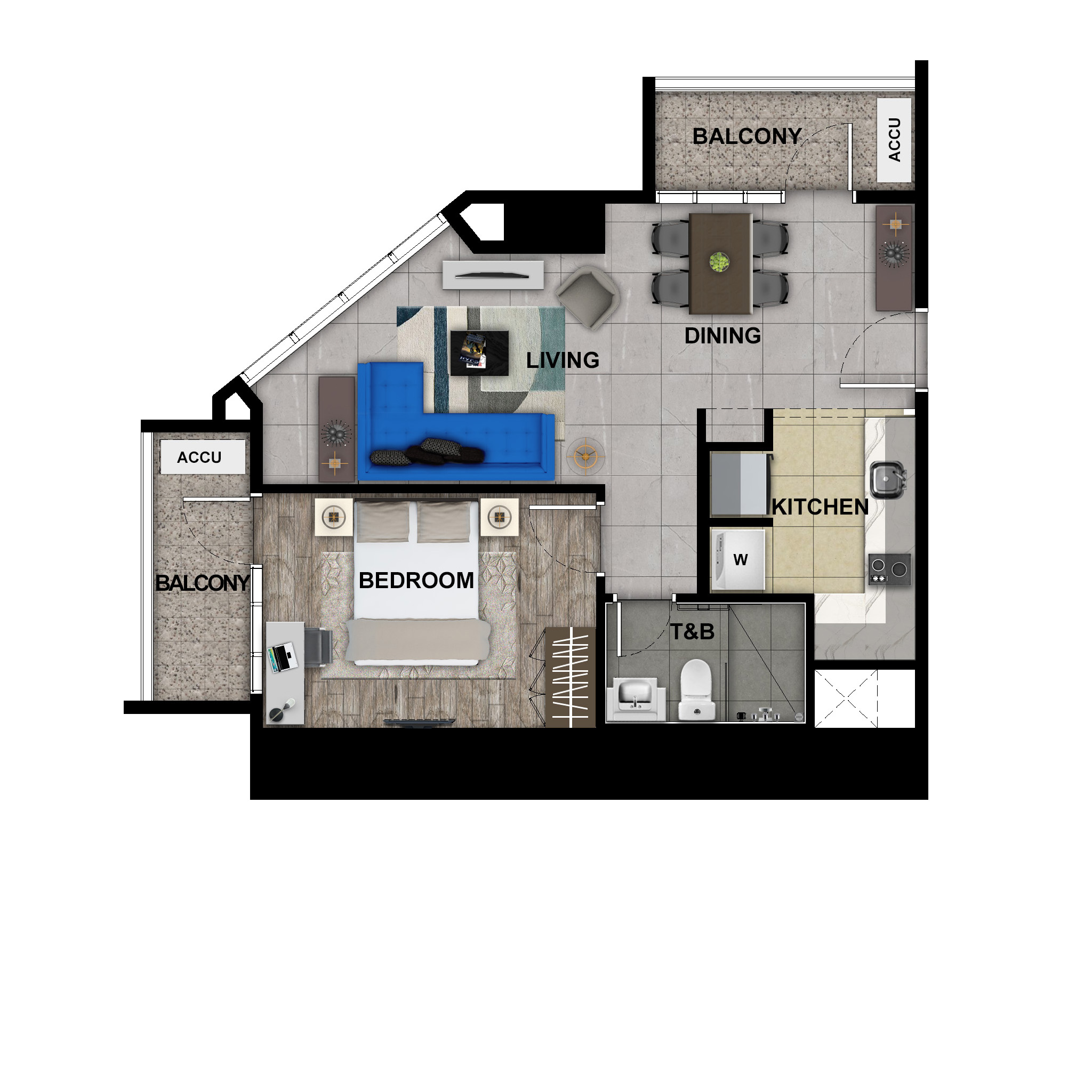 Uptown Arts 1BR 57sqm