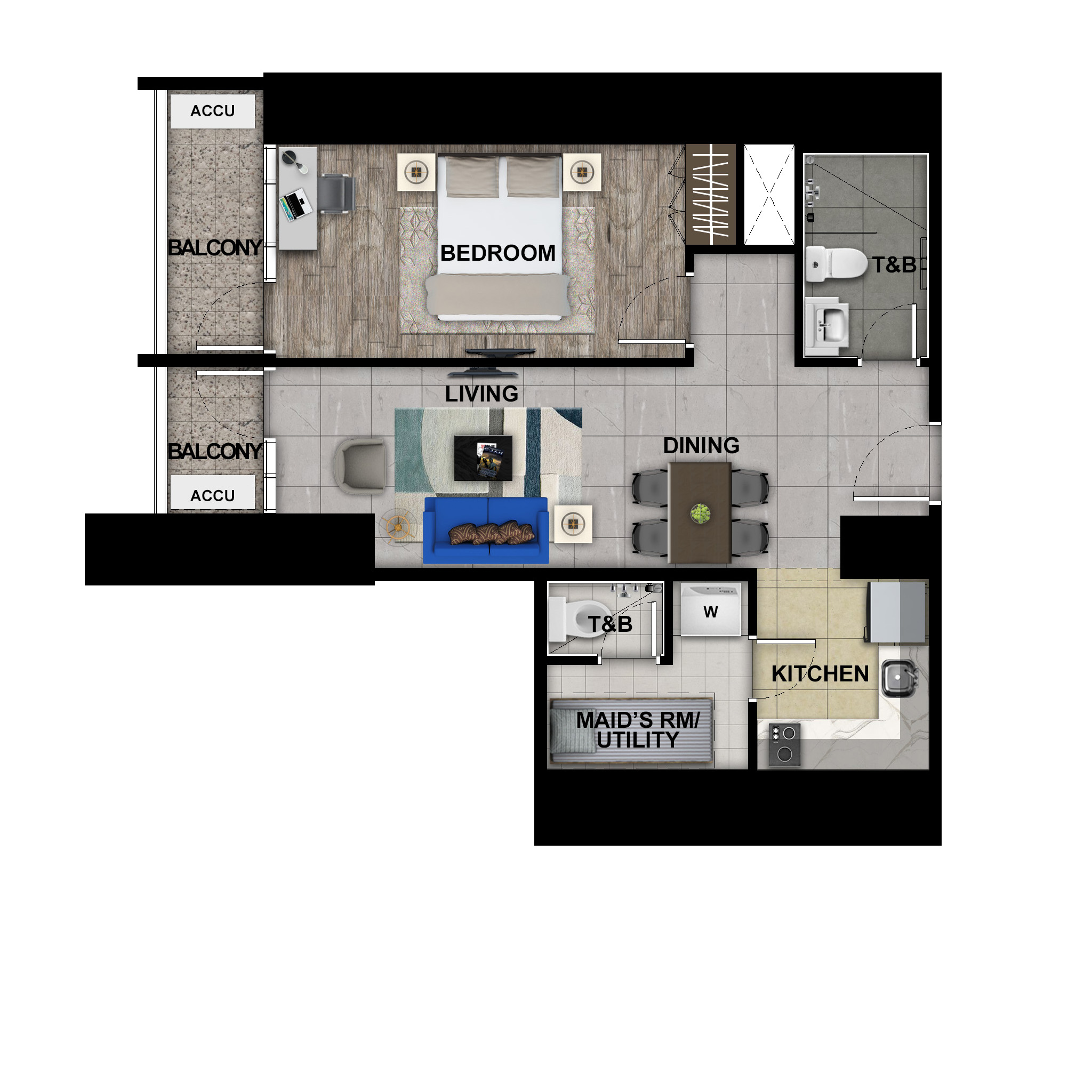 Uptown Arts 1BR 58sqm