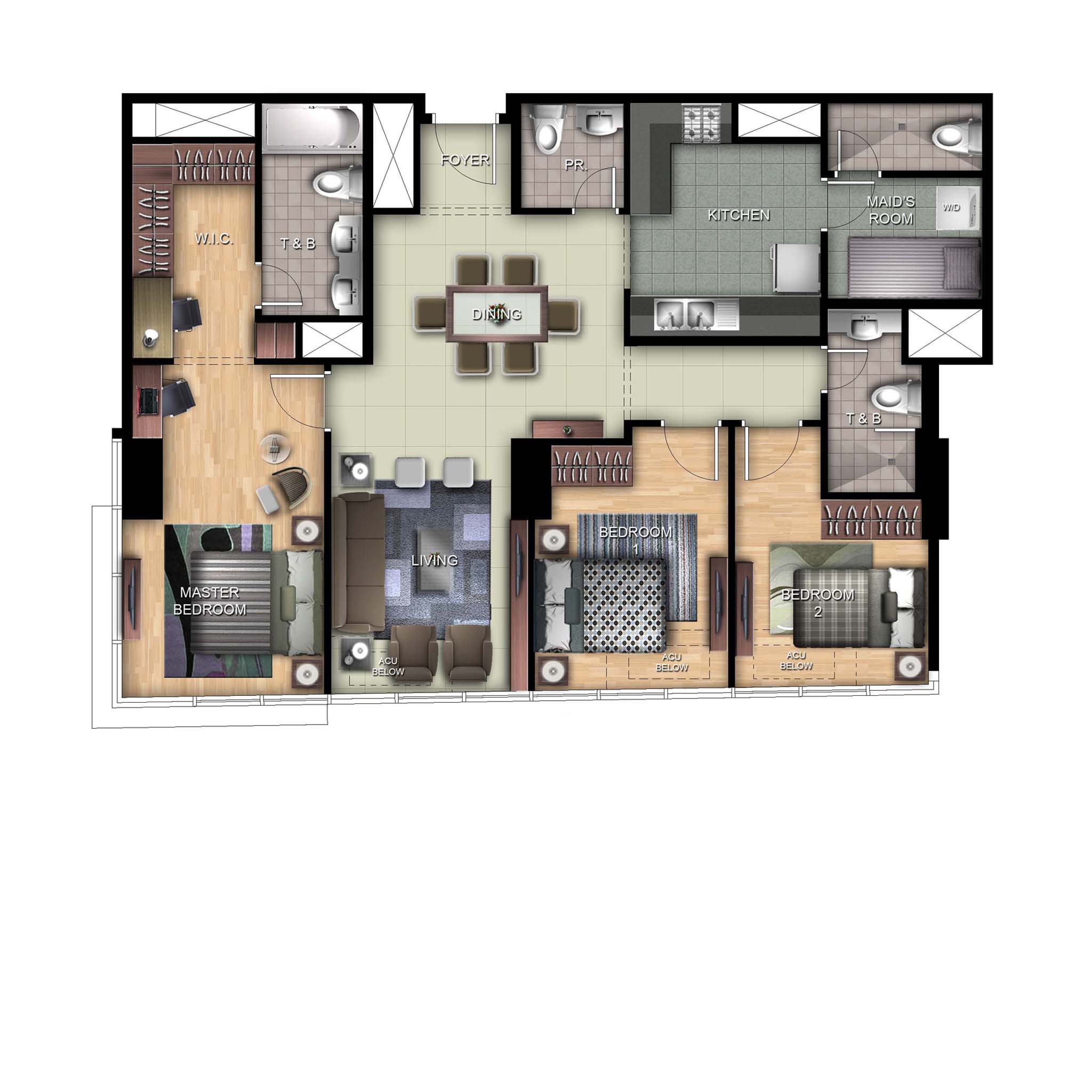 Uptown Ritz 3BR 108.1sqm